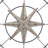 Metal Indoor Outdoor Compass Home Gray Wall Decor with Distressed Copper Like Finish