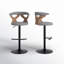 Tabourets de bar réglables Laquietta avec repose-pieds arrondis en forme de T-93570902