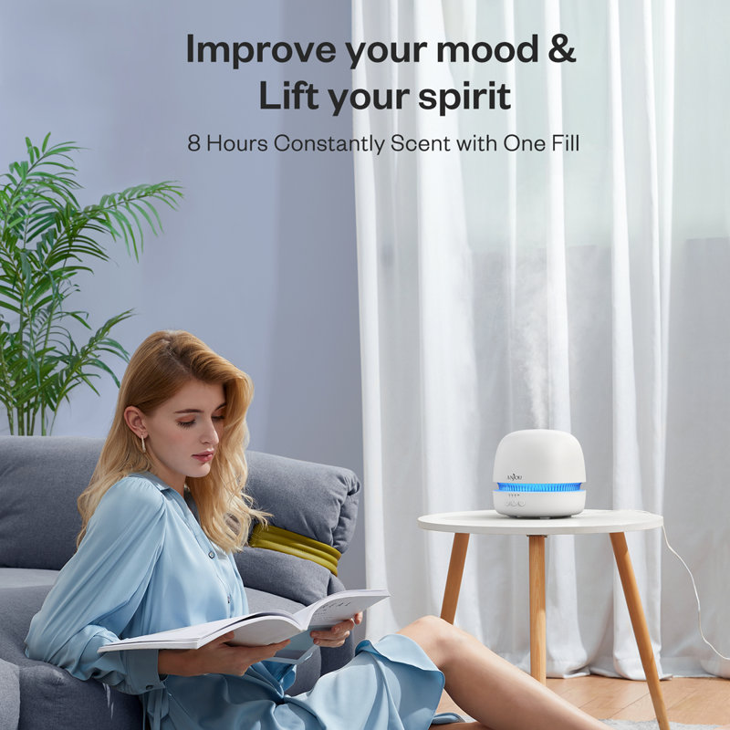 Essential Oil Diffuser With Remote Control, Humidifier With 6 Color Lights For Large Room, 4 Timer Setting, Auto Shut-off
