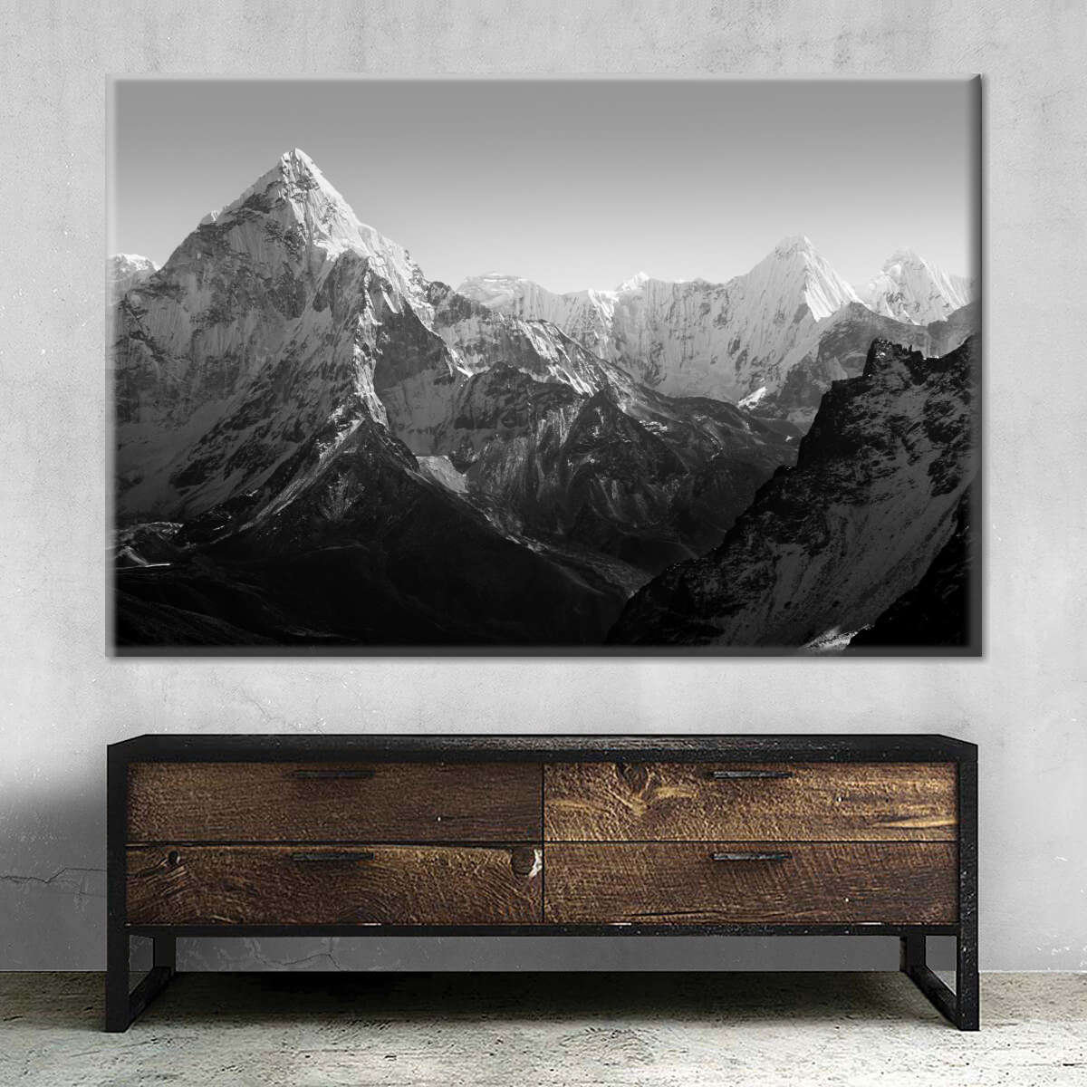 Millwood Pines Black And White Mountain Canvas Print | Wayfair