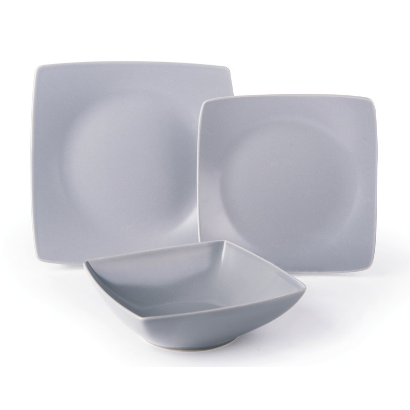 Eclipse Piece Ceramic Dinnerware Set - Service for 6, Grey