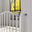 Barrière pour animaux 29 "à 39" avec porte à pression pour escalier, blanc