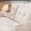 Causeuse capitonnée à accoudoirs carrés en chenille-963339949