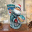 Masterpiece Wood Carved Christmas Snowman Santa Figurine