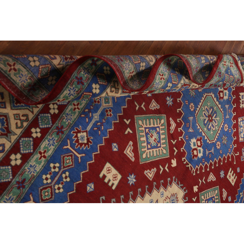 Large Red Geometric Kazak Oriental Rug