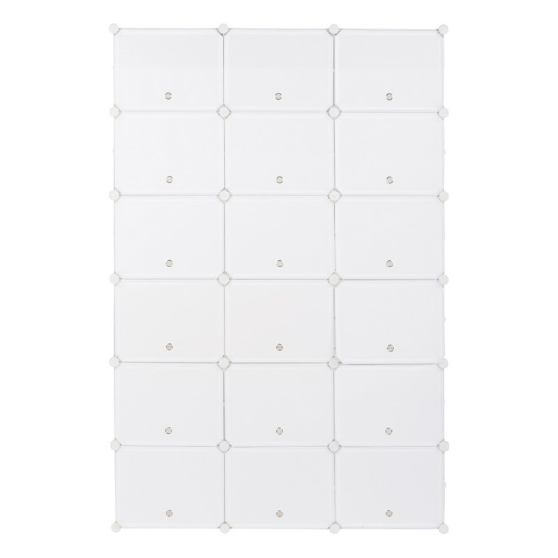 Avaeya 72 Pair Stackable Shoe Storage Cabinet, White