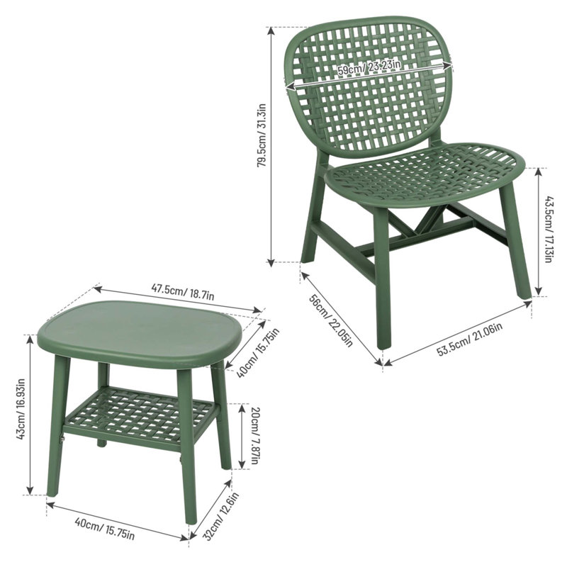 Chaise longue sans accoudoirs Annja, Vert