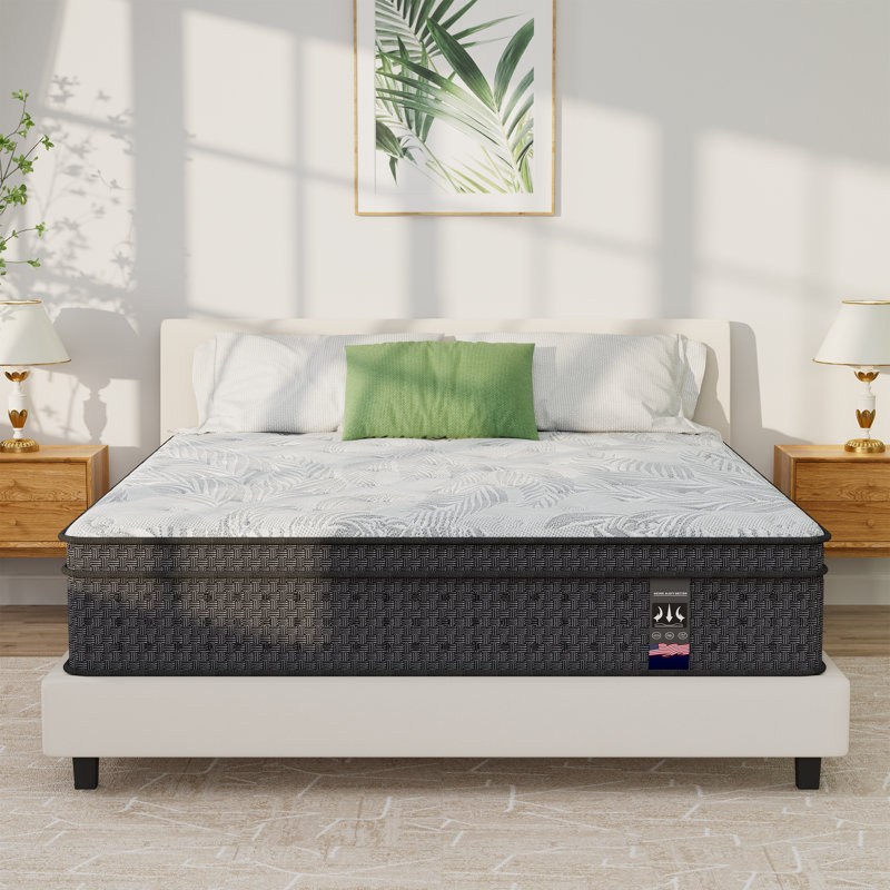 14" Medium Hybrid Mattress With Pocket Springs And High Resilience Foam, Mattress In A Box, King