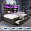 Daybed With Led Headboard, Usb Charging Station And 3 Storage Drawers, Rustic Farmhouse Style-1515437731