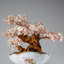 Genuine Rose Quartz Gemstone Bonsai Tree in Oval Ceramic Pot (8")
