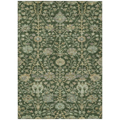 Echo Green Washable Indoor-Outdoor Rug - 