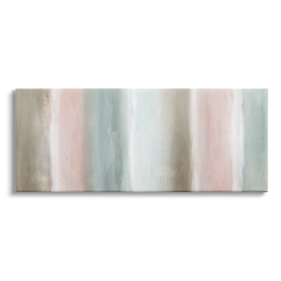 Abstrait flou rayé vert pastel doux par Nan - reproduction d'art