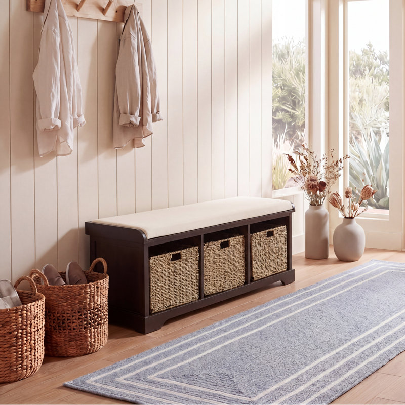 Painswick Cubby Storage Bench, Dark Chocolate