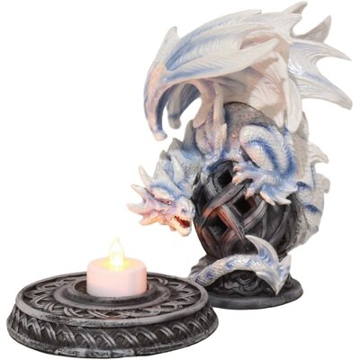 Gifts & Decor Ebros Guardian Of Celtic Tomb White Icycle Dragon Backflow Cone Incense Holder Statue 8.5"" Tall Fantasy Icelandic Dungeons And Dragons L -  Trinx, E60F3A9482B9432CA398C5241A3608D5