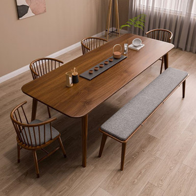 Beech wood tea table and dining chair set
