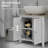 Kleankin Bathroom Vanity Cabinet With U-Shape And Adjustable Shelf, Space-Saving Under Sink Storage Solution