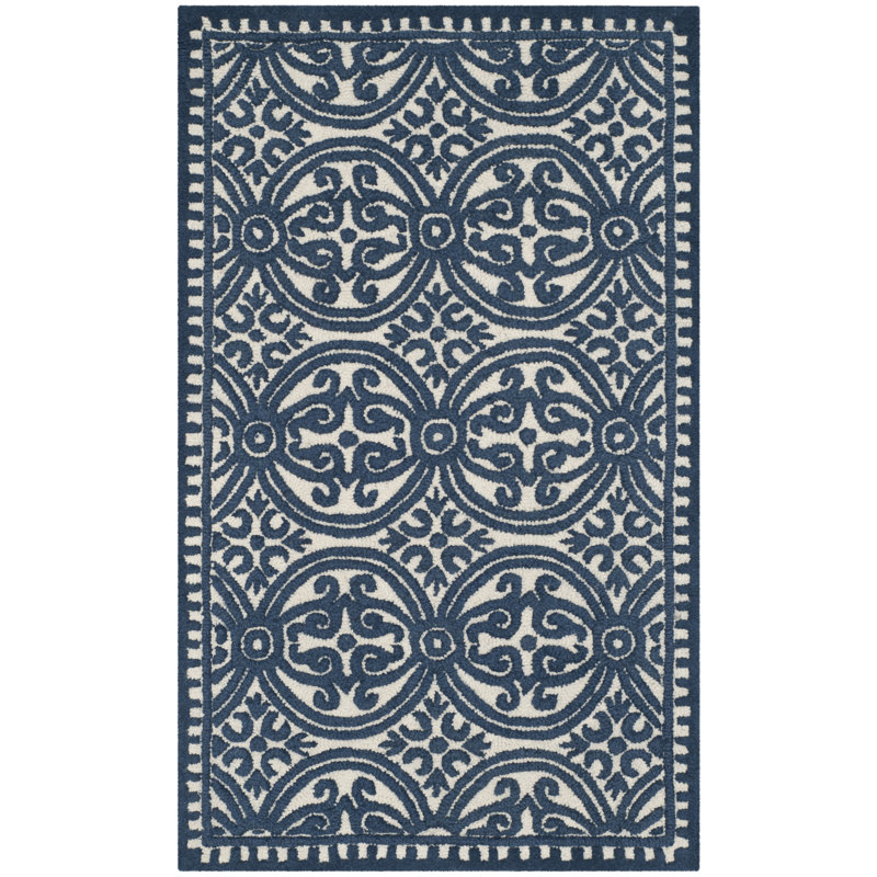 Sadik Hand Tufted Wool Geometric Rug, Rectangle 3' x 5'