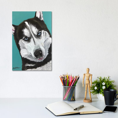 Husky On Seafoam - Wrapped Canvas Painting