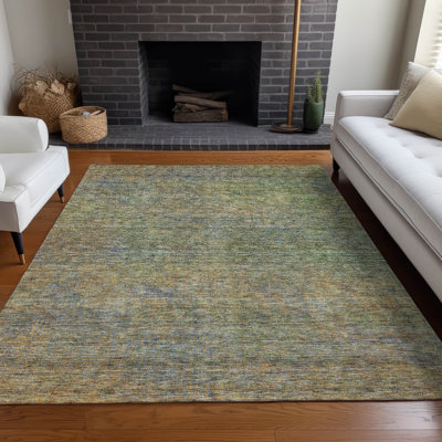Premium Machine Washable Prisco Green Rug