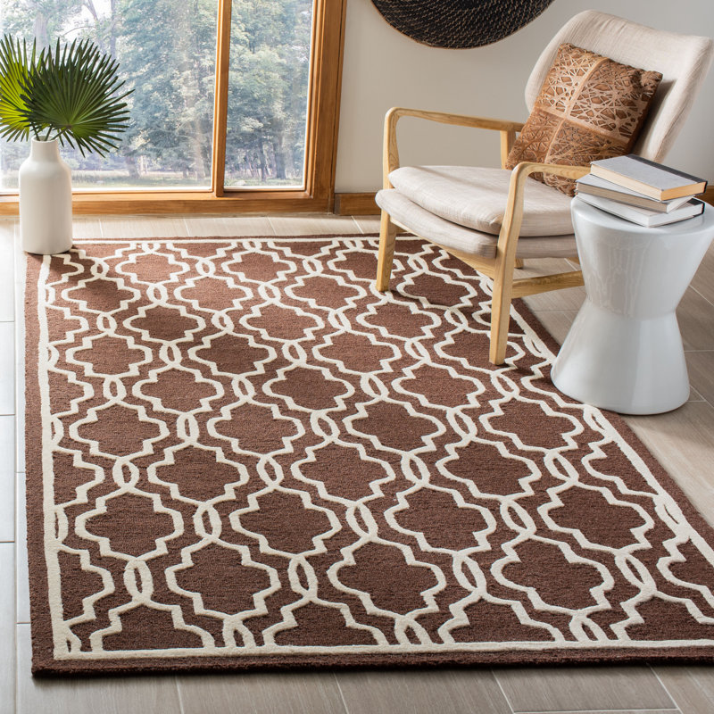 Cannen Hand Tufted Wool Geometric Rug, Rectangle 8' x 10'