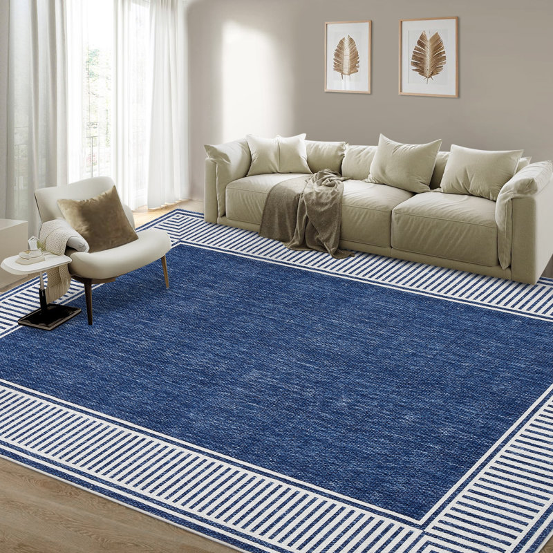 Area Rug Washable Rug Modern Bordered Rugs Non Slip Foldable Rugs for Living Room Entryway Bedroom Dining Room Home Office