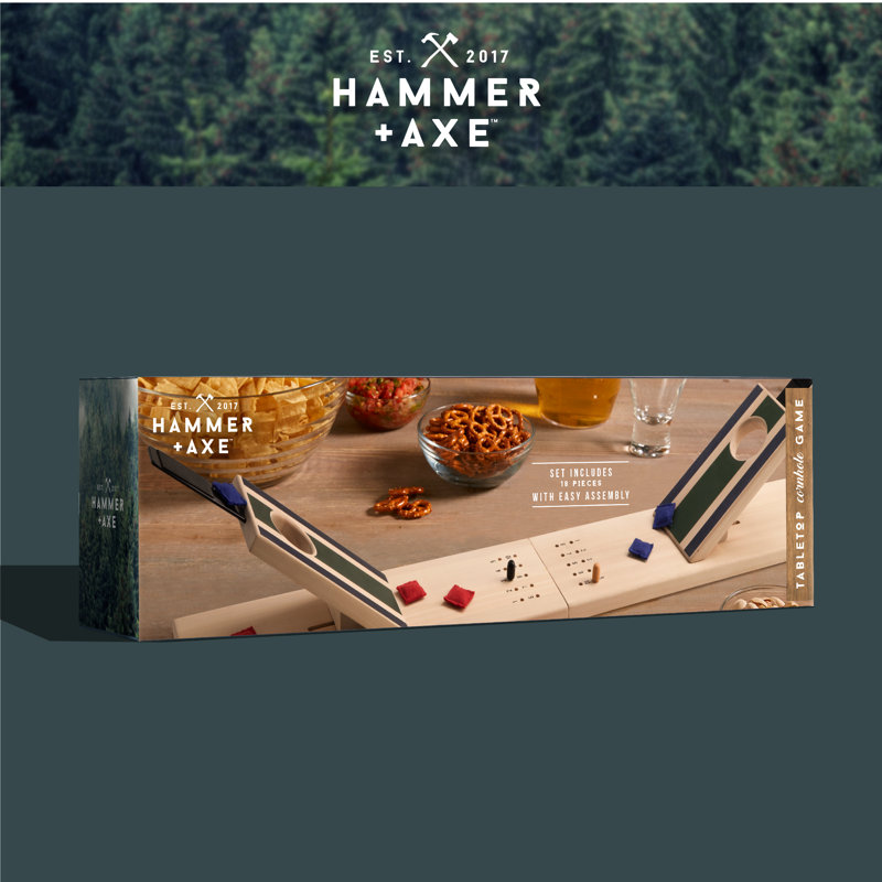 Hammer And Axe 2 Player Wood Tabletop Cornhole