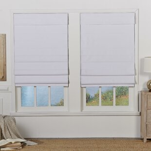 Quick Fix Washable Roman Window Shades Flat Fold light grey with