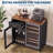 Coffee Bar Cabinet with Fridge Space, Mini Fridge Stand, Black