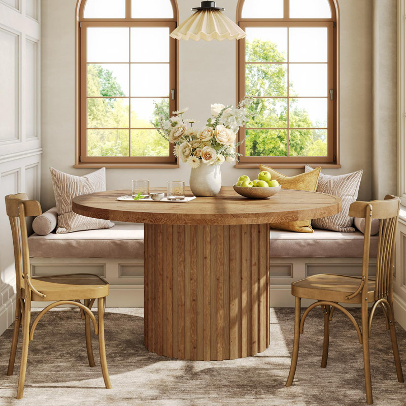 Round Solid Wood Dining Table