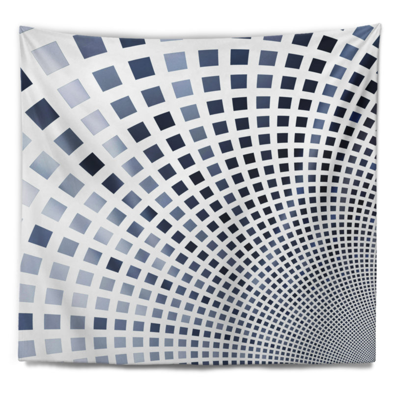 Tapisserie d’illustration abstraite en mosaïque pixels carrés, H 68 po x l 80 po