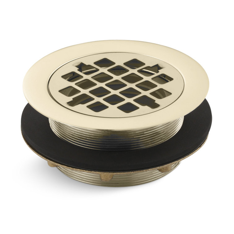 Kohler Round Shower Drain for Use with 2" Metal or Plastic Pipe, Gasket Included