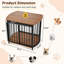 Mobilier de cage pour chien, chenil pour table d'appoint avec portes doubles-2118053810