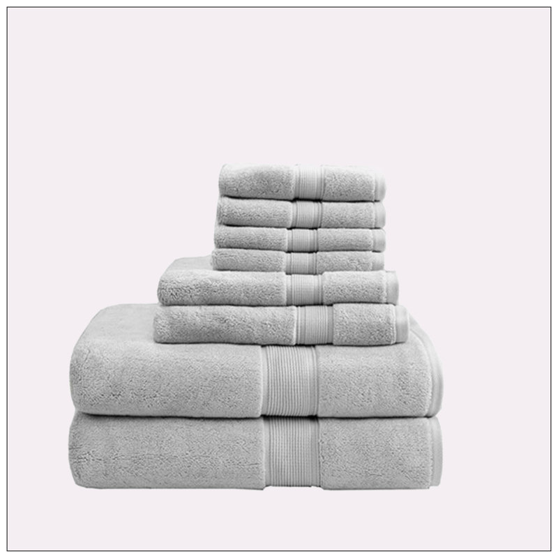 100% Cotton Super Plush Mulit-Size Set, Silver