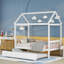 Structure de lit simple en bois massif avec lit gigogne simple, aucun sommier requis
