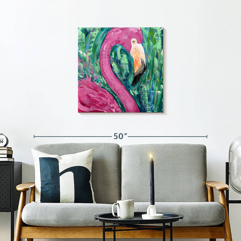 Portrait de flamant rose Brampt, H 24 po x l 24 po