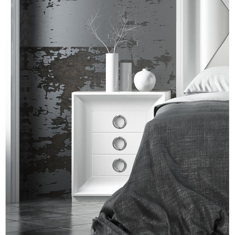 Ceylin 55cm W Manufactured Wood Bedside Table