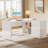 55.12'' W L-Shaped Desk with LED Light and 3 Drawers