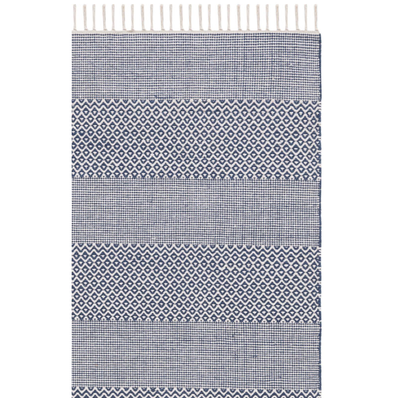 Annia Hand Woven Cotton Striped Rug, Rectangle 6' x 9'