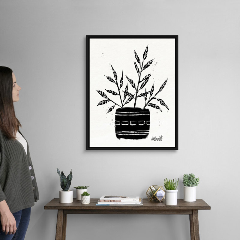 Art mural sur toile Botanical Sketches, Toile avec cadre noir, H 32 po x l 26 po
