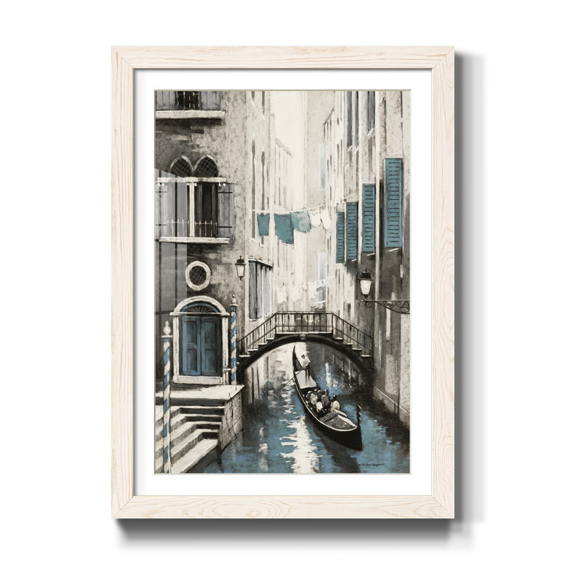 Venise I - reproduction d'art, H 31,5 po x l 23,5 po x P 1,5 po, Papier encadré blanc, Blanc