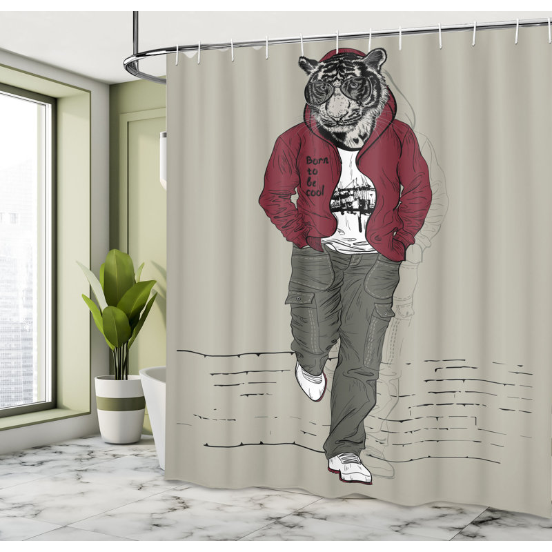 Ensemble de rideau de douche + crochets, H 70 po x l 69 po