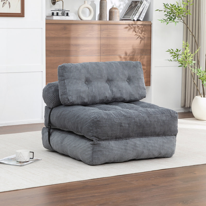 Canapé-lit pliant, canapé-lit convertible pour la chambre à coucher du salon, Tissu gris foncé