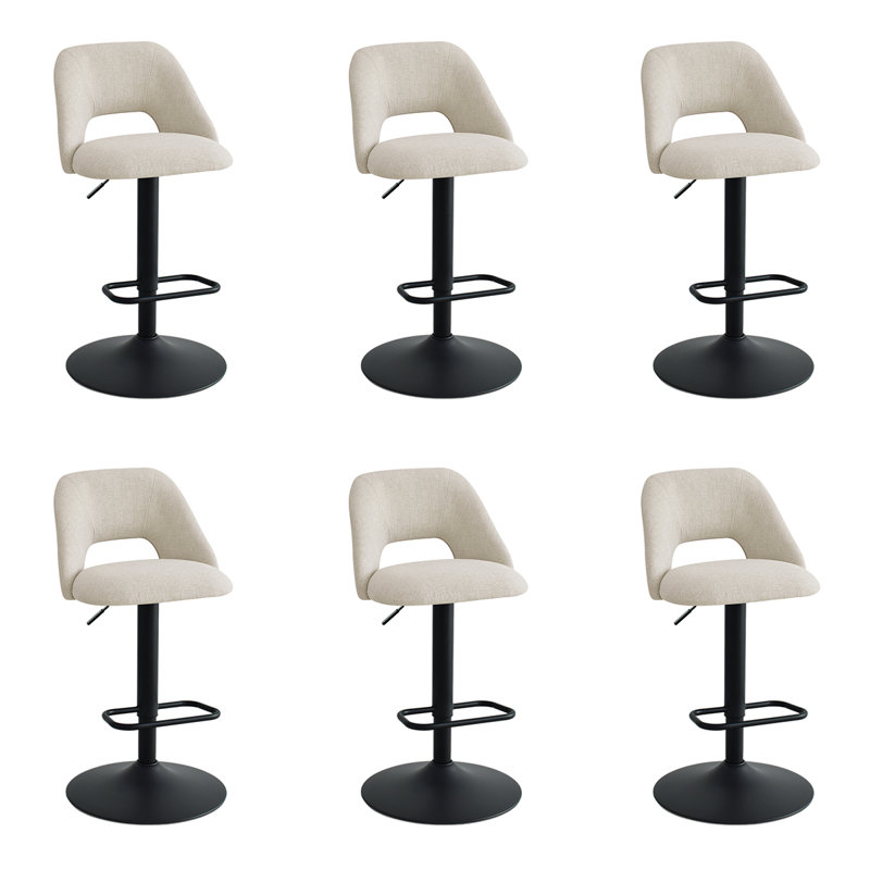 Tabouret de bar rotatif à hauteur ajustable Bridgette 24 "à 32" (ensemble de 6, Beige