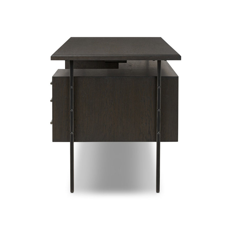 Halifax Olsen Computer Desk, Charcoal Oak/Black