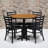 Jinnie 36'' Round Laminate Table Set with X-Base and 4 Ladder Back Metal Chairs-24678200-94654438