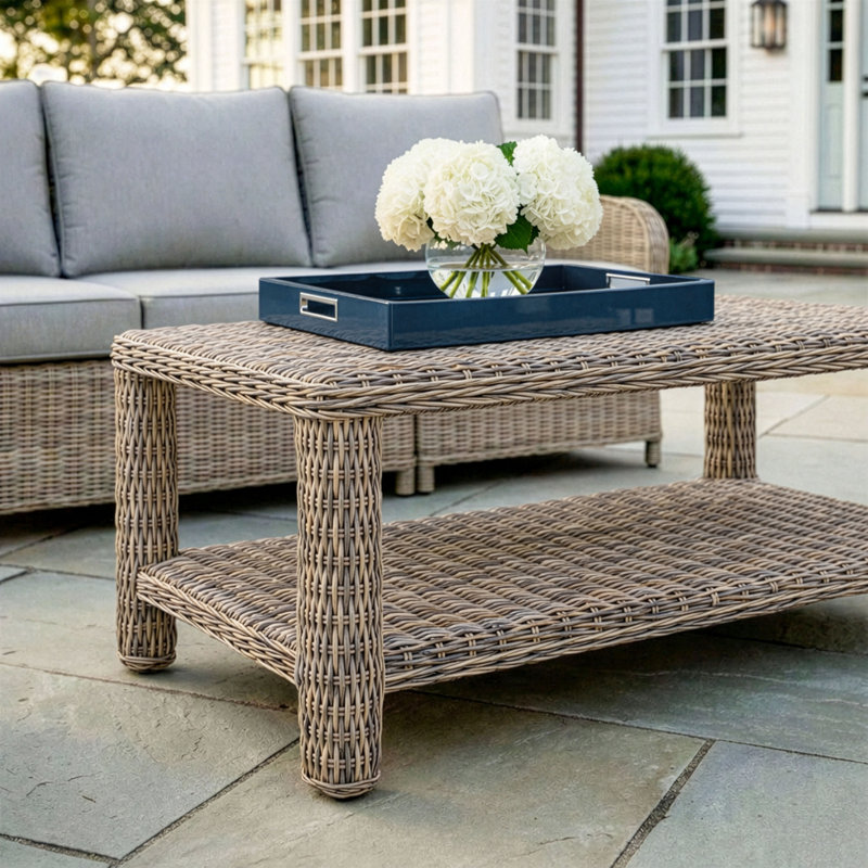 Causeuse de terrasse tout-terrain Martha Stewart avec 2 fauteuils club et table basse Lily Pond