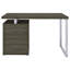 Bureau réversible à 3 tiroirs gris patiné-639390268
