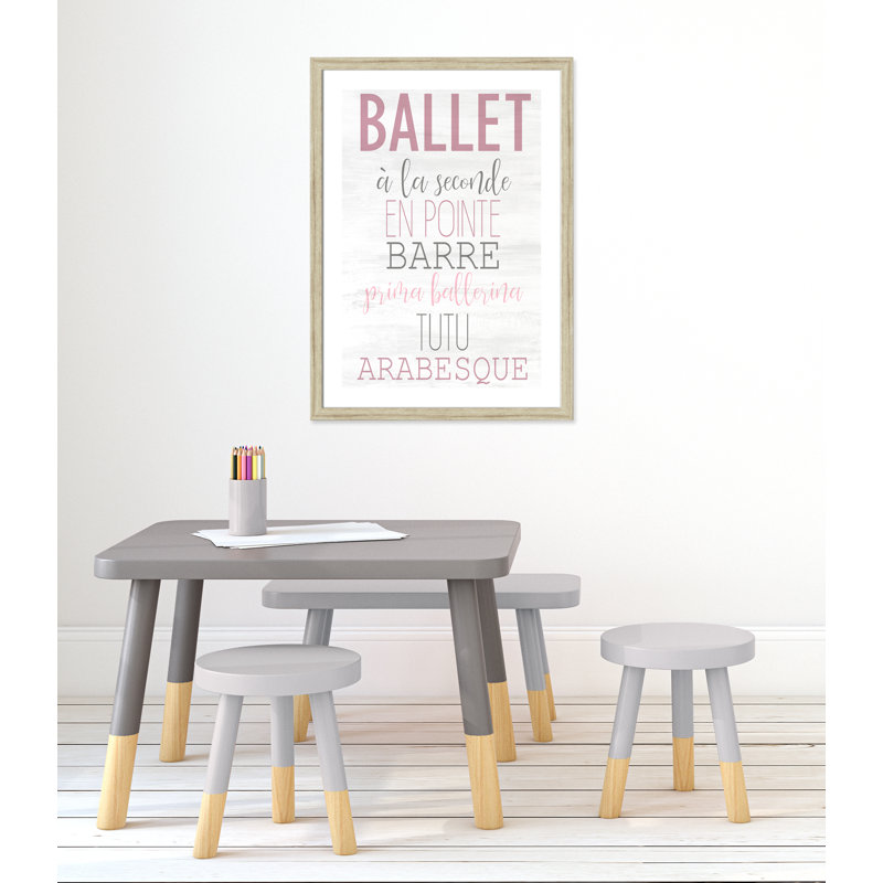 Ballet toute la journée 2, H 36,5 po x l 26,5 po x P 0,63 po, Encadrement beige