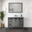 Meuble-lavabo gris cendre l 48 po x P 22 po avec comptoir en quartz blanc