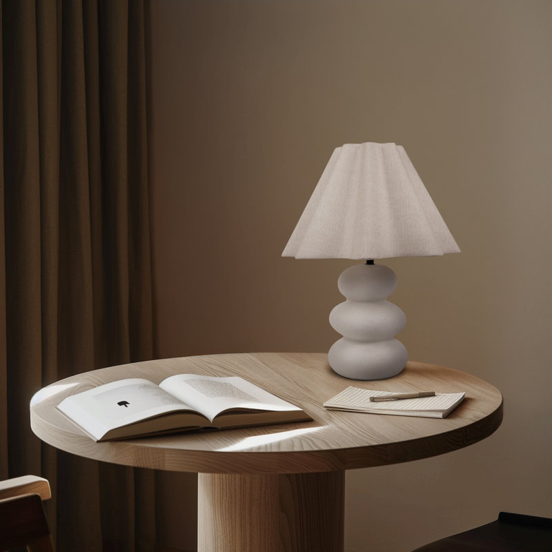 Kelsey 17.5" LED Bohemian Table Lamp With Ceramic Base
